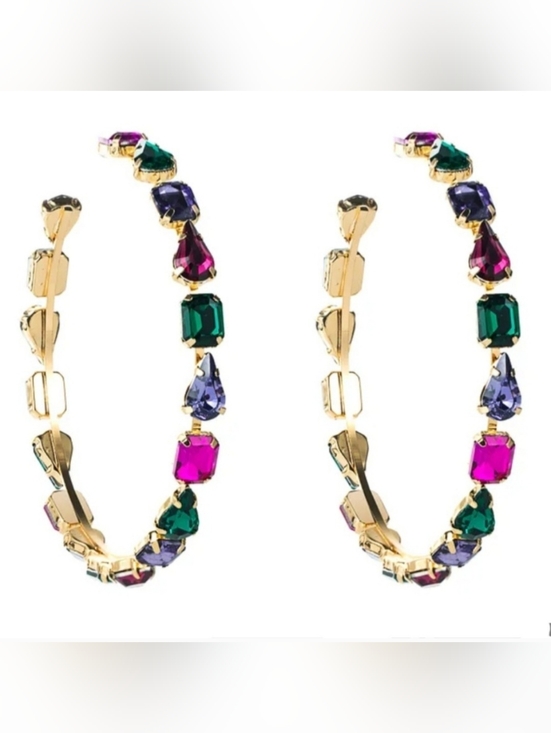 Fashion Jewelry Jewelry - Rhinestone Hoops Multi-color Nickel Free